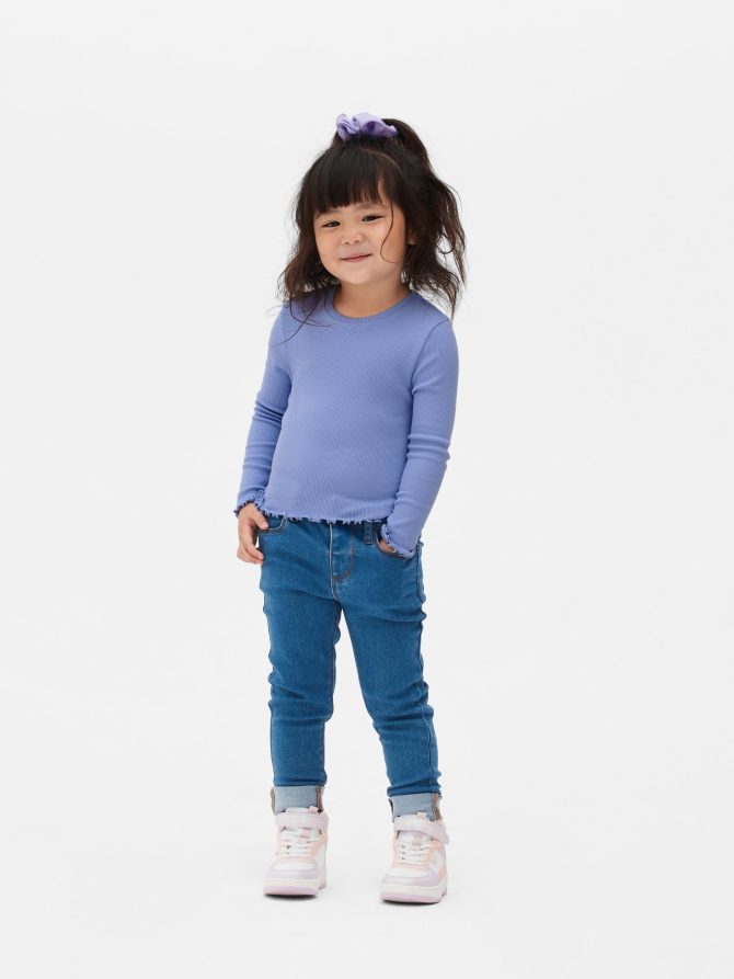 Ribbed Lettuce Trim T-Shirt