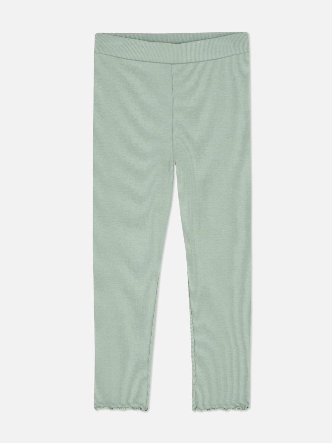 Ribbed Lettuce Hem Leggings
