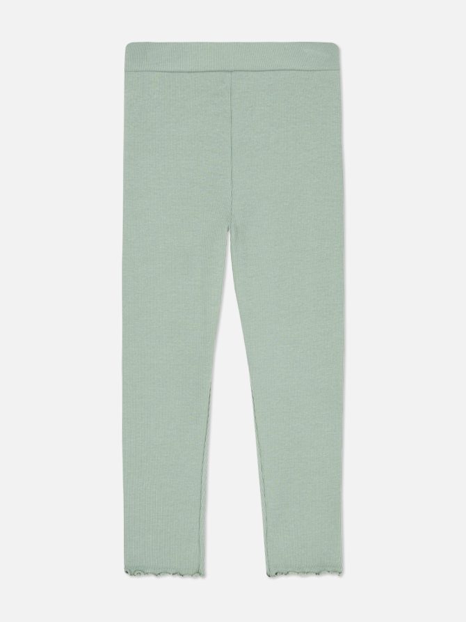 Ribbed Lettuce Hem Leggings - Image 2