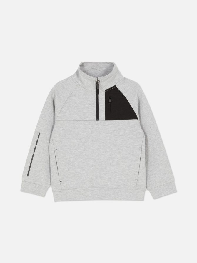 Contrast Pocket Zip-Up Sweatshirt - Image 3
