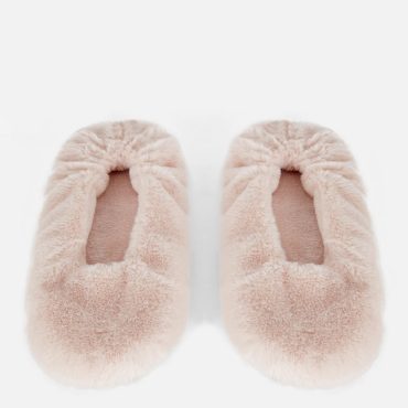Faux Fur Ballet Footie Slippers