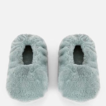 Faux Fur Ballet Footie Slippers
