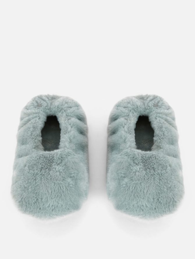 Faux Fur Ballet Footie Slippers