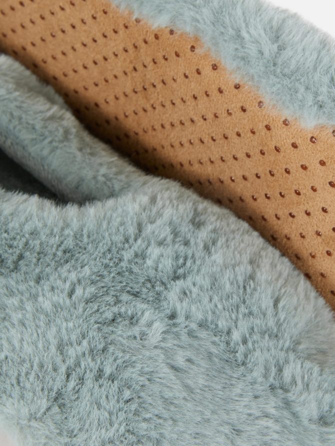 Faux Fur Ballet Footie Slippers - Image 2
