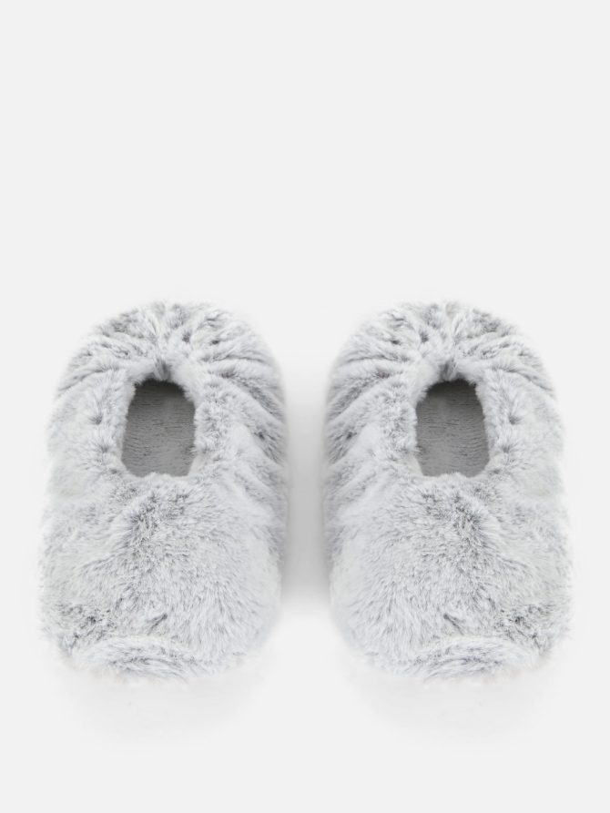 Faux Fur Ballet Footie Slippers