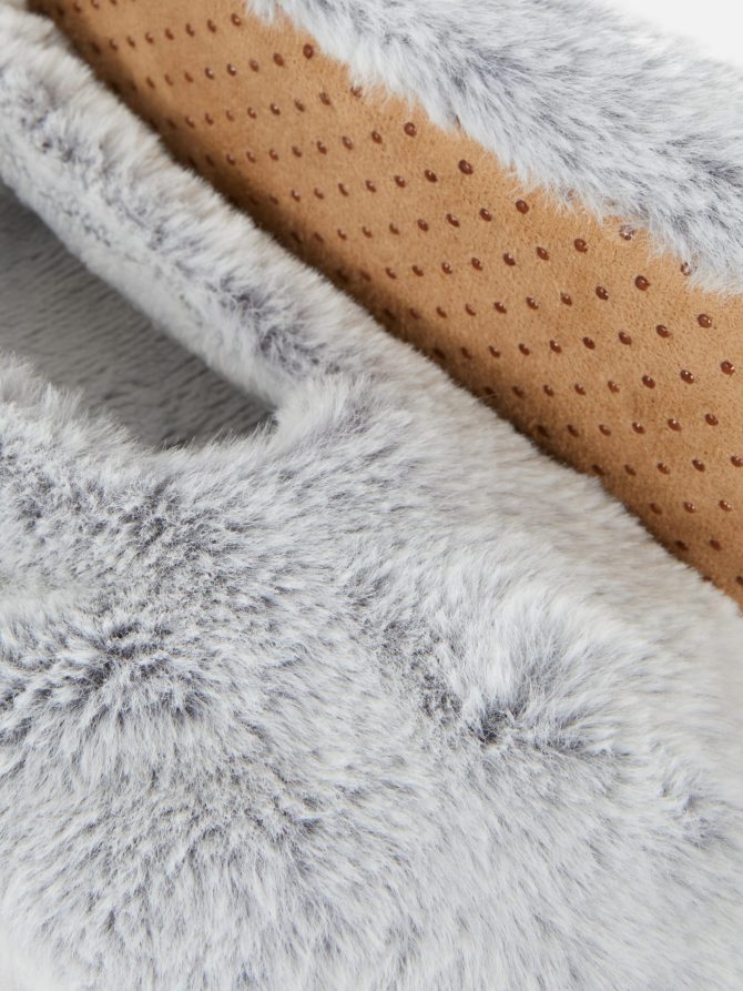 Faux Fur Ballet Footie Slippers - Image 2