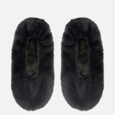 Faux Fur Ballet Footie Slippers