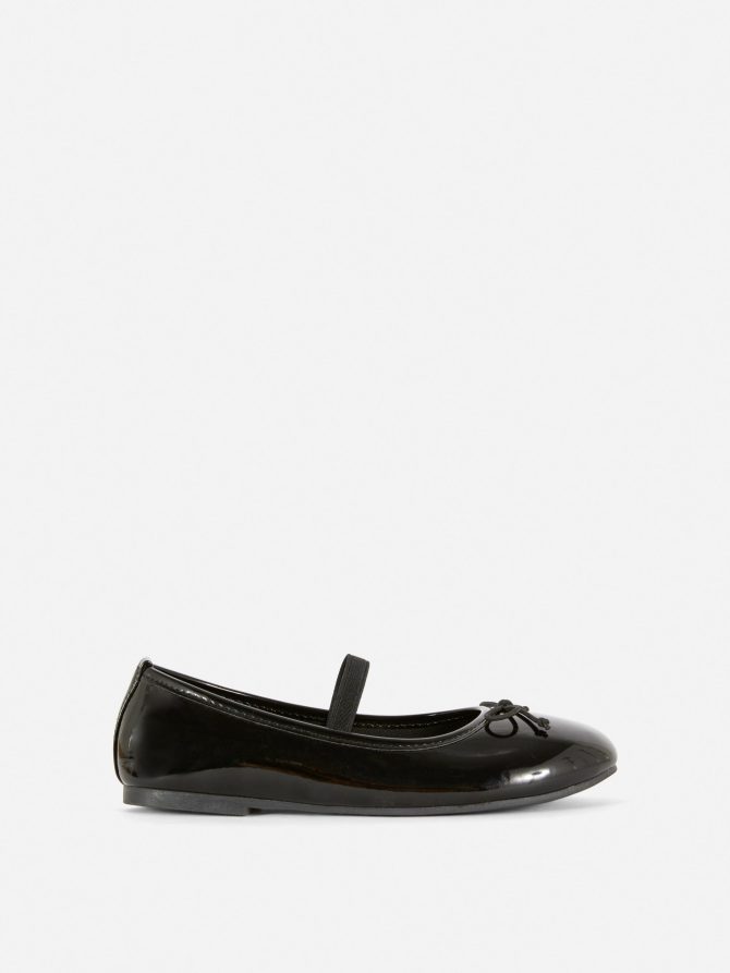 Faux Patent Ballerinas