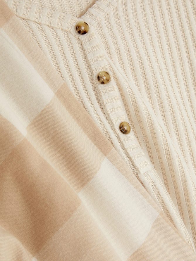 Check Bottom Long Sleeve Pajamas - Image 2