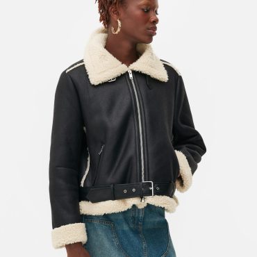 Rita Ora Fleece Lined Faux Leather Jacket