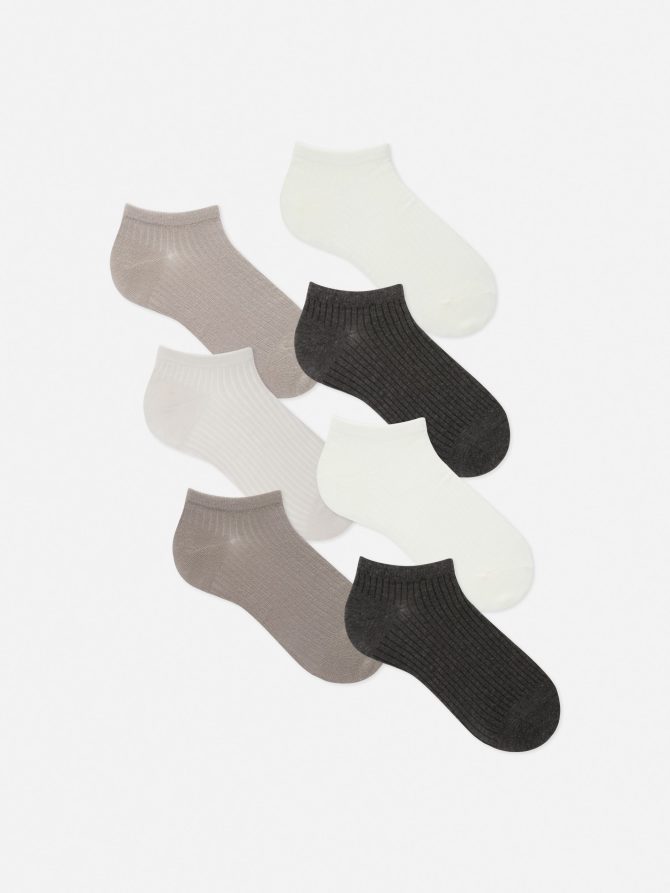 7-Pack Neutral Tone Sneaker Socks