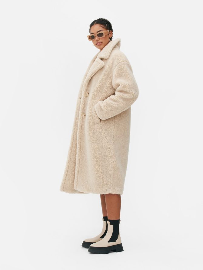 Fleece Trench Coat