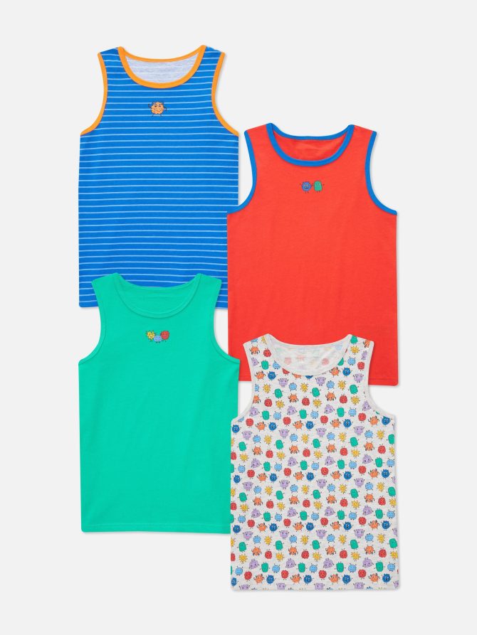4-Pack Monster Print Tanks
