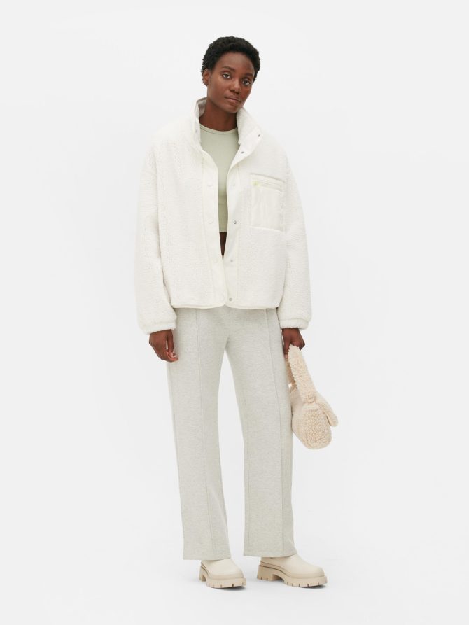 Contrast Borg Jacket