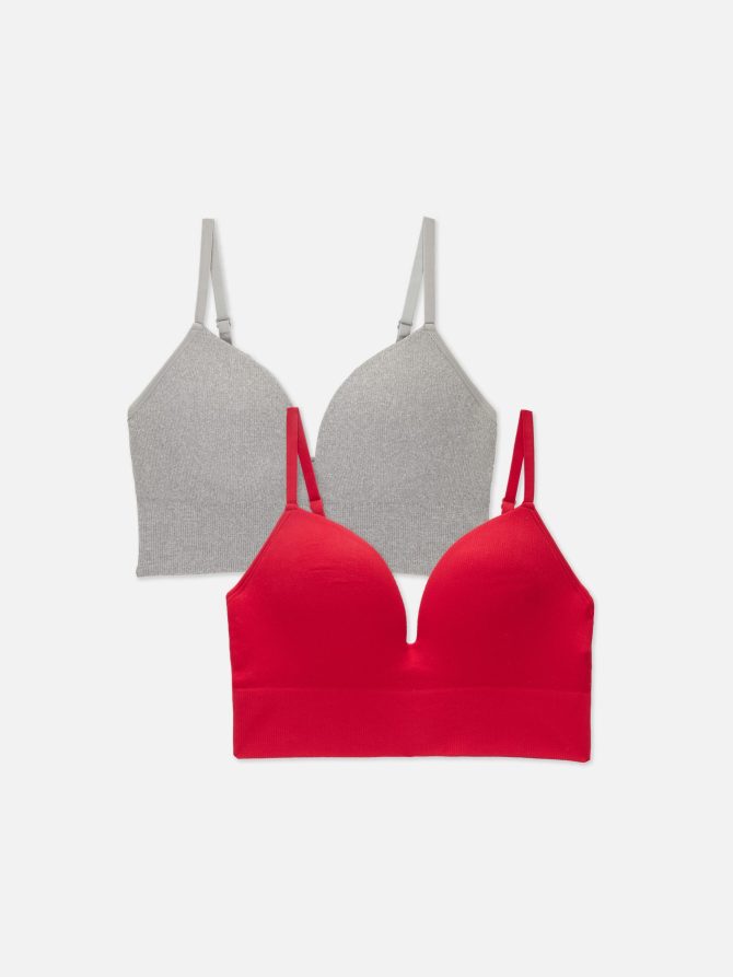 2-Pack Seamless Non-Wired Push-Up Bras