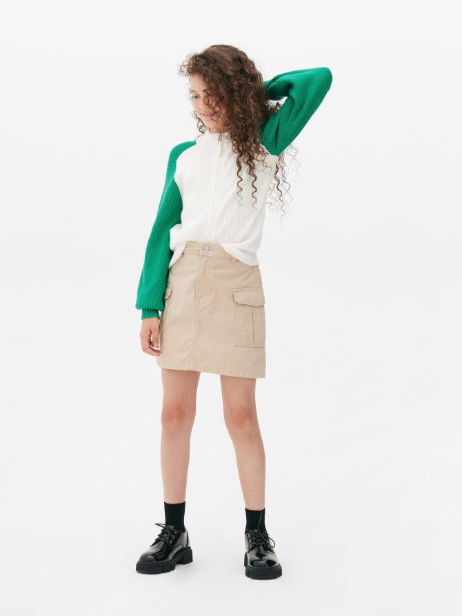 Color Block Zip Sweater