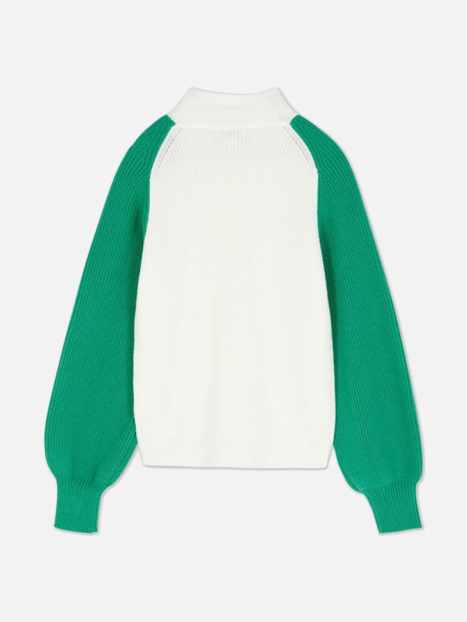 Color Block Zip Sweater - Image 4
