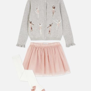 Ballerina Cardigan, Tutu Skirt and Tights Set