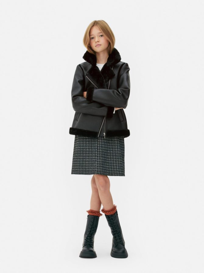 Faux Fur Lined Biker Jacket