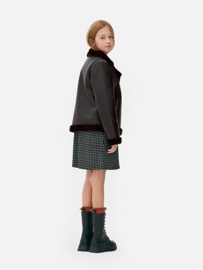 Faux Fur Lined Biker Jacket - Image 2