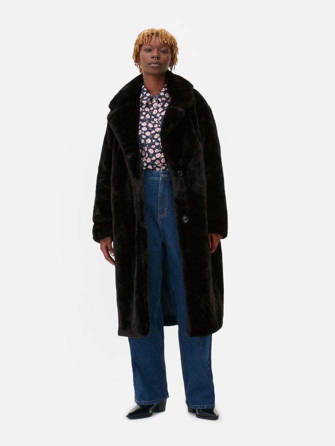 Longline Faux Fur Coat