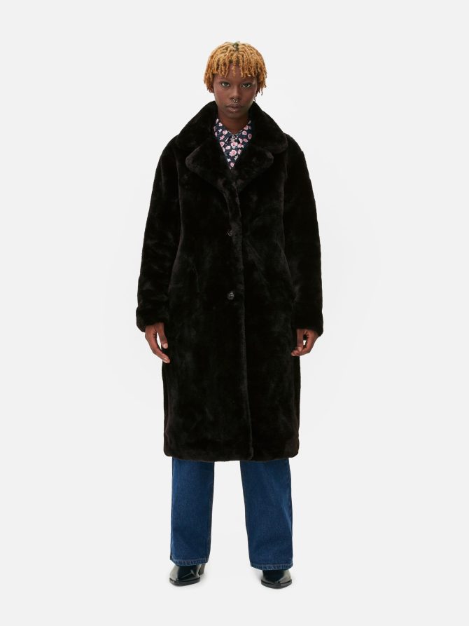 Longline Faux Fur Coat - Image 2