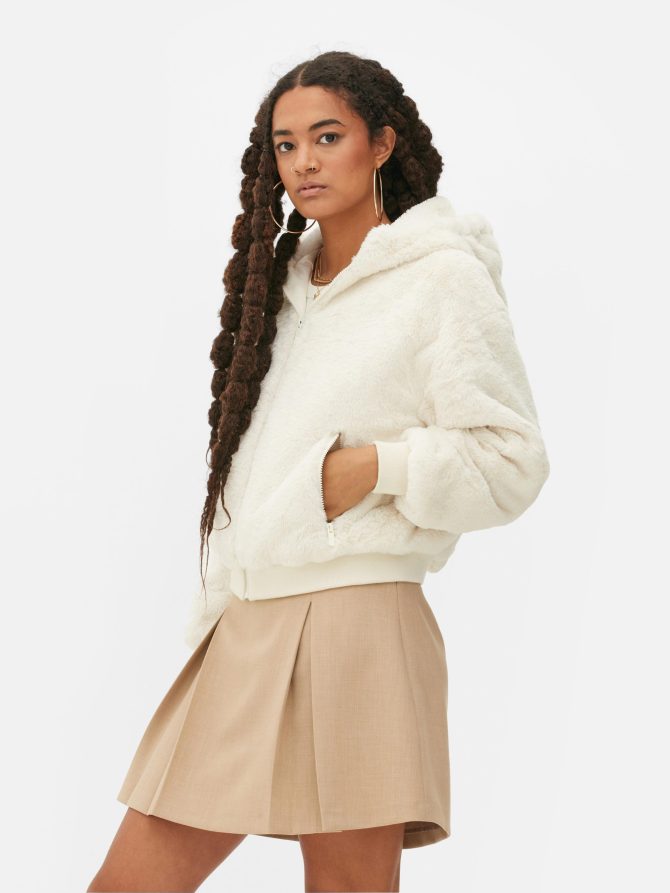 Faux Fur Zip Through Hoodie - Image 2
