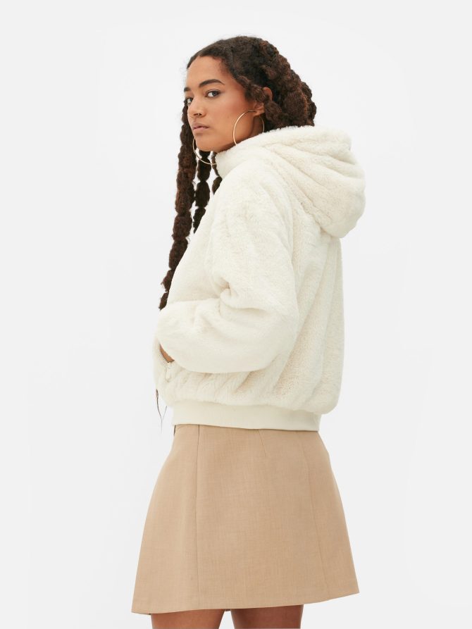 Faux Fur Zip Through Hoodie - Image 4