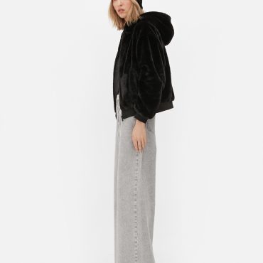 Faux Fur Zip Through Hoodie