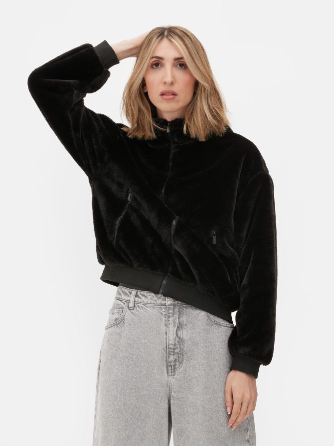 Faux Fur Zip Through Hoodie - Image 2