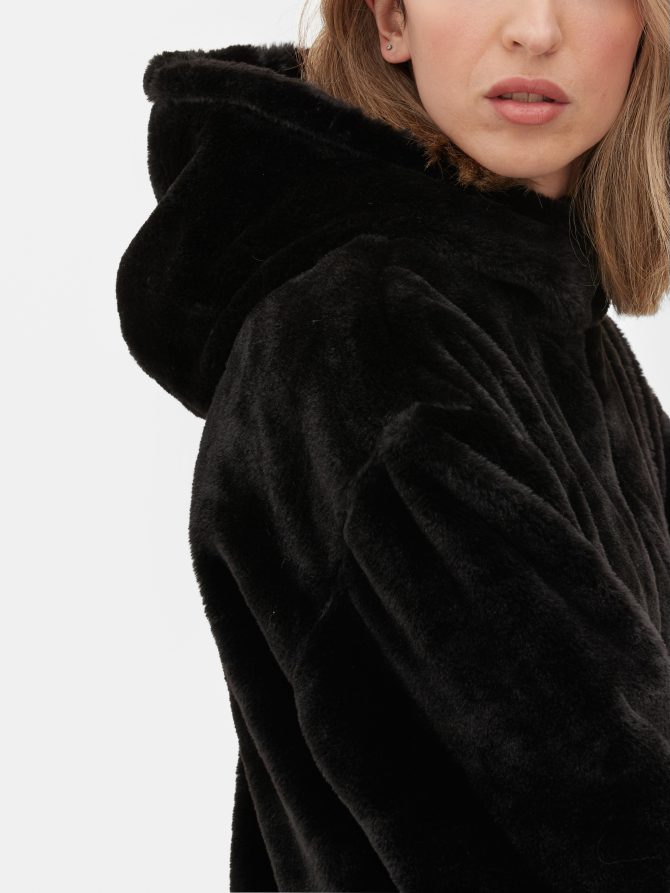 Faux Fur Zip Through Hoodie - Image 3
