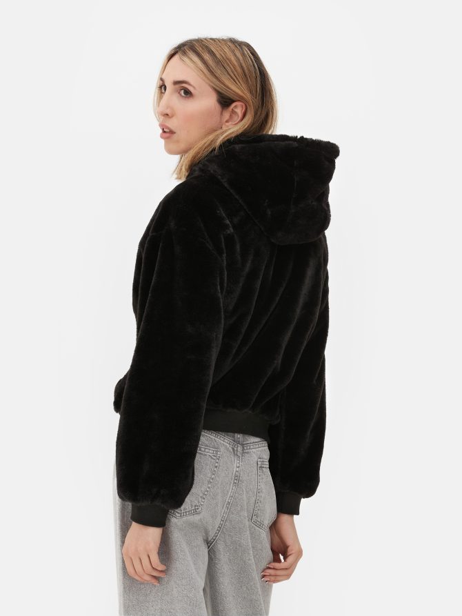 Faux Fur Zip Through Hoodie - Image 4