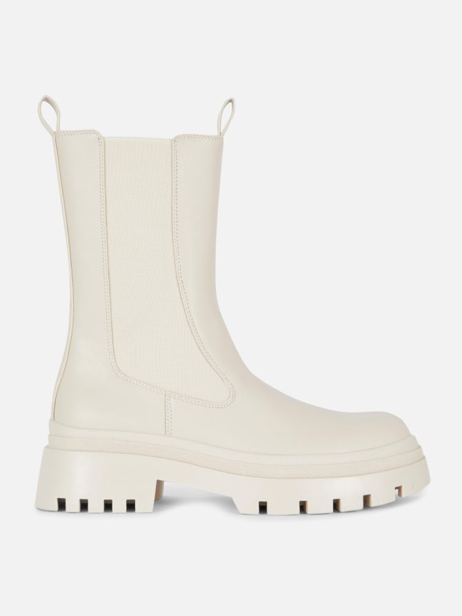 Faux Leather Chunky Boots