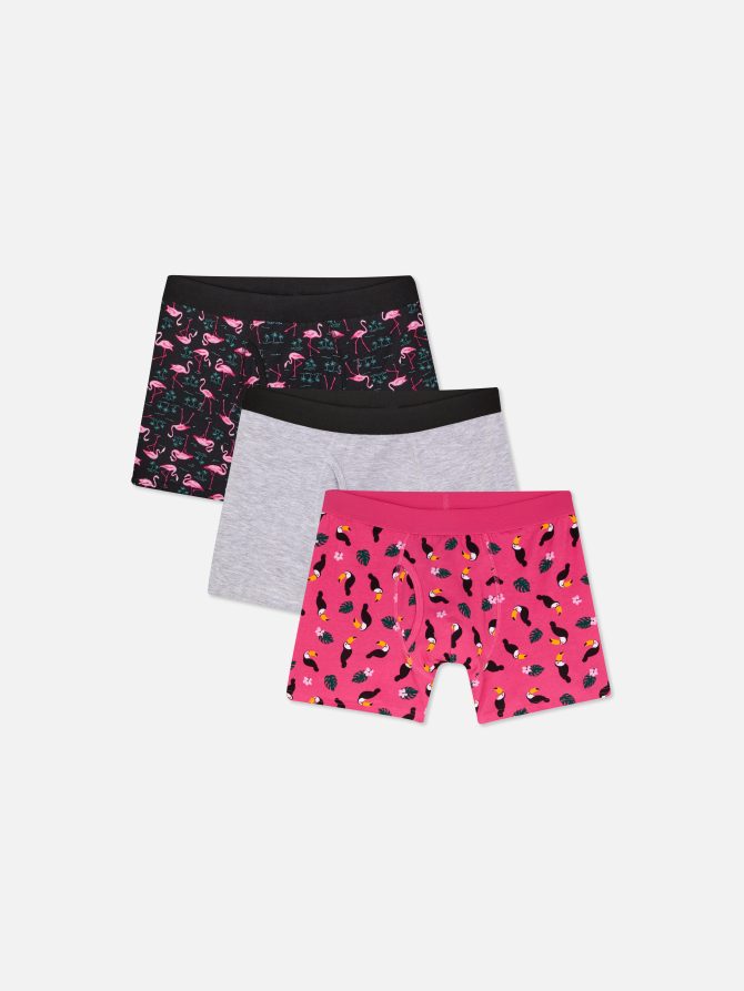 3-Pack Tropical Bird Boxer Briefs