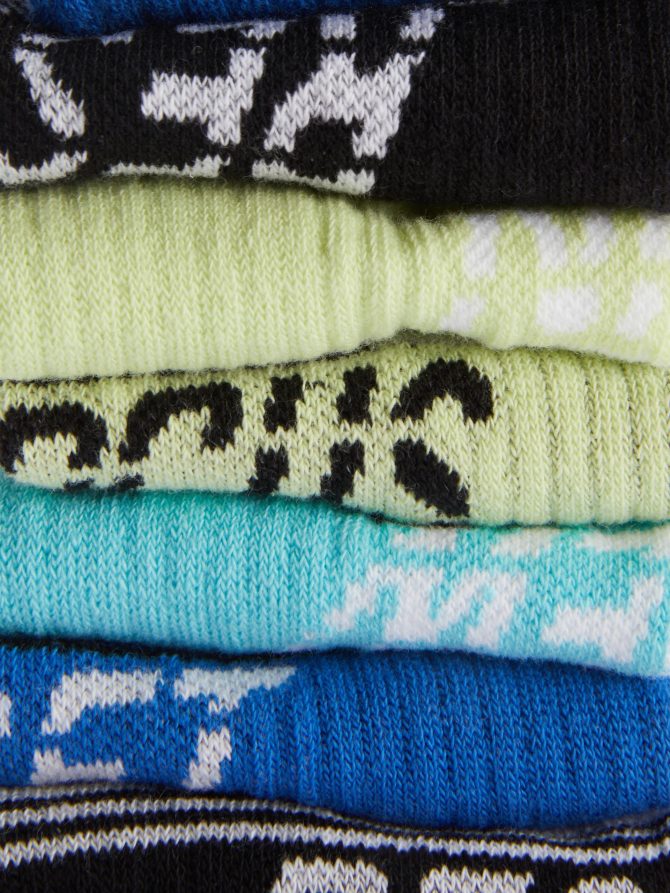 5-Pack Sports Slogan Sneaker Socks - Image 2