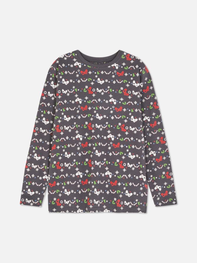 Patterned Long Sleeve T-shirt - Image 3