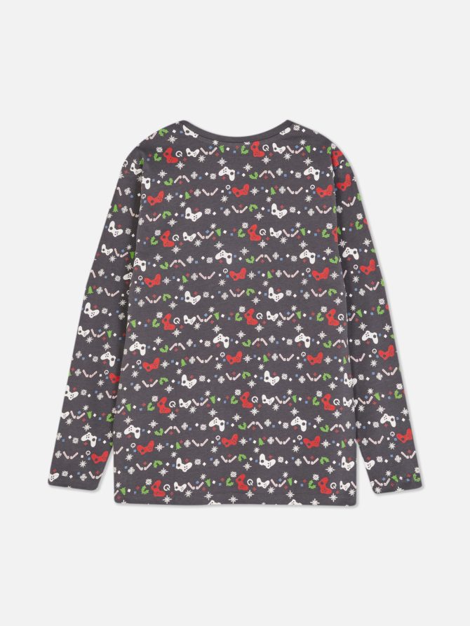 Patterned Long Sleeve T-shirt - Image 4