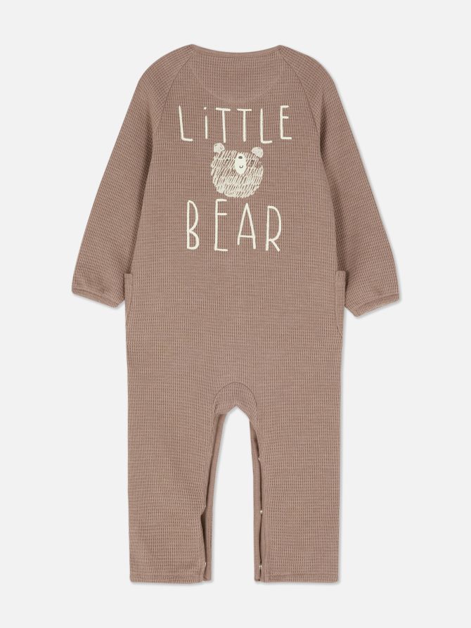 Little Bear Waffle Romper - Image 2