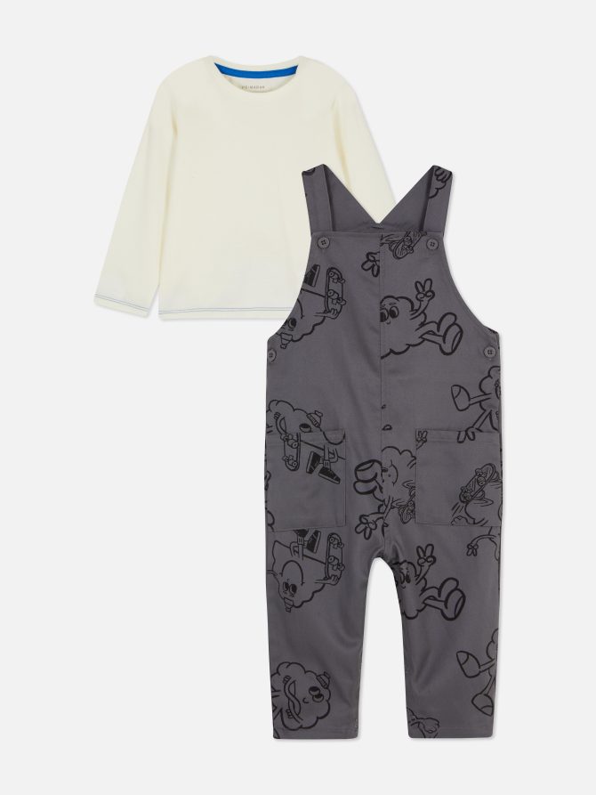 Skate Shapes T-Shirt & Overalls Set - Image 3