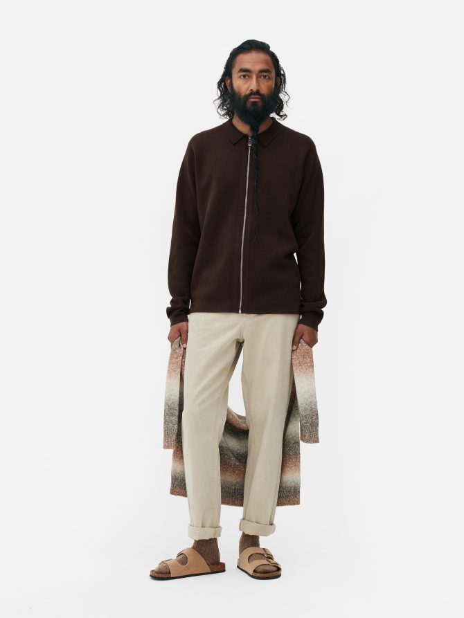 Collared Zip Cardigan