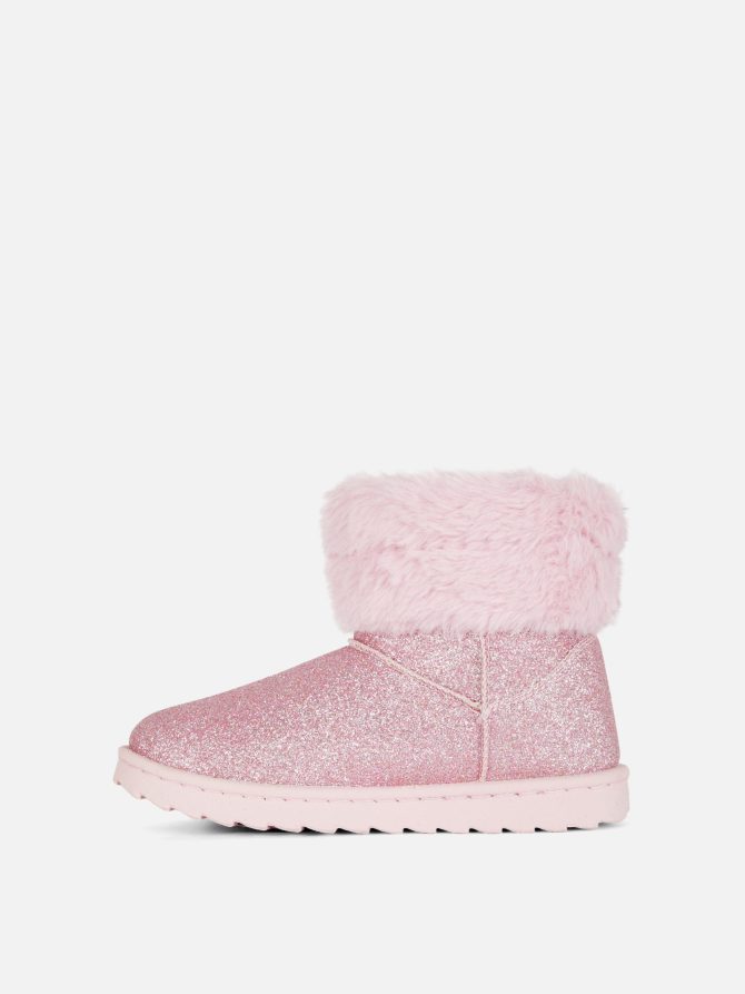 Faux Fur Trim Glitter Boots - Image 4