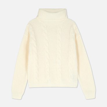 Roll Neck Cable Knit Sweater