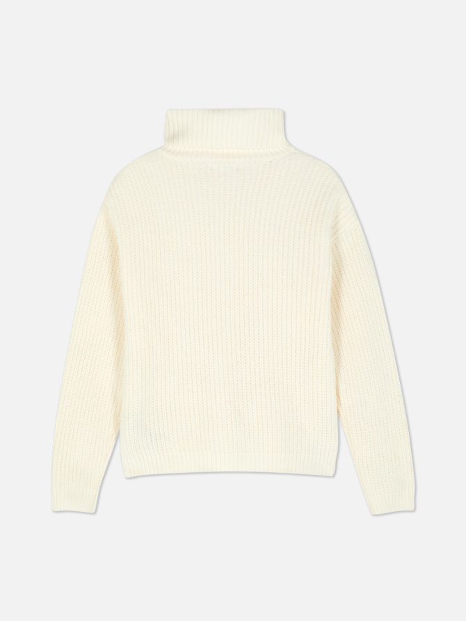 Roll Neck Cable Knit Sweater - Image 2