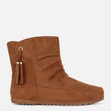 Faux Suede Tassel Boots