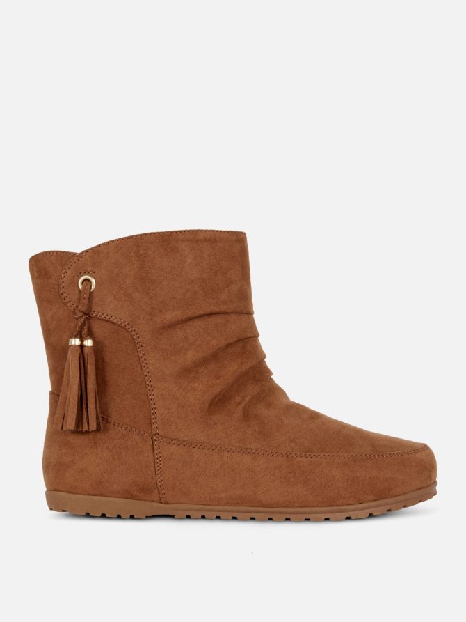 Faux Suede Tassel Boots