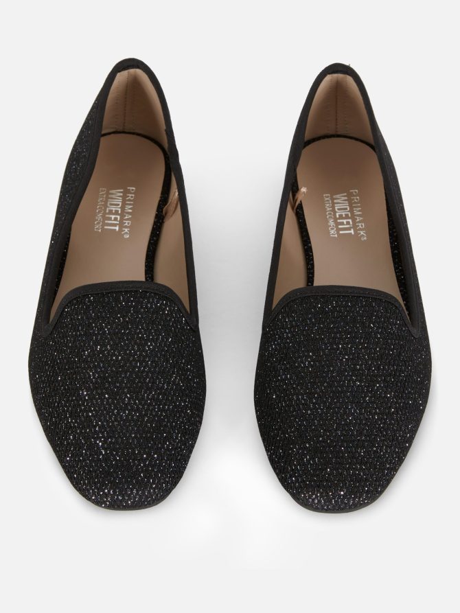 Wide Fit Glitter Flat Pumps - Image 2