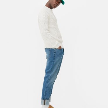 Cable Knit Panel Sweater