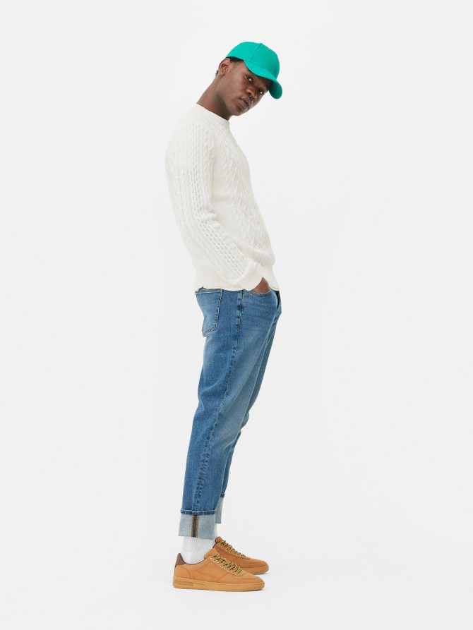 Cable Knit Panel Sweater