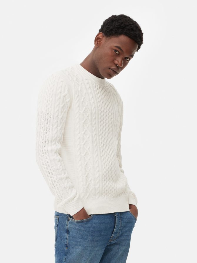 Cable Knit Panel Sweater - Image 2