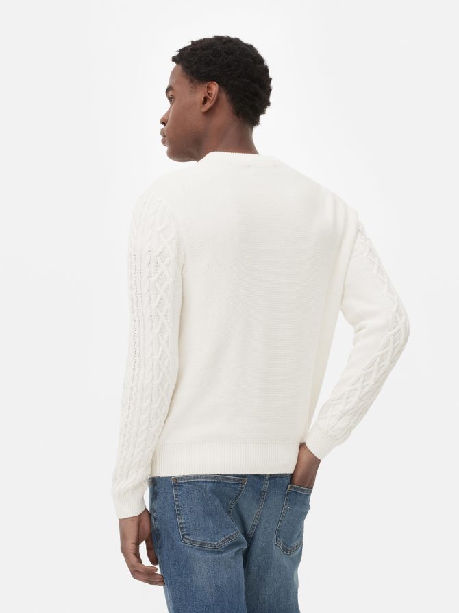 Cable Knit Panel Sweater - Image 4